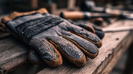 Protective fabric gloves with reinforced rubber palms for DIY and construction tasks