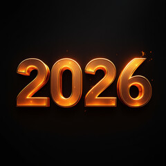 Molten Copper 2026 Glowing Number Design