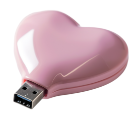 Cute pink heart-shaped USB stick offers a creative and fun way to store digital files. Perfect for gifts or personal use, adding a charming touch to technology