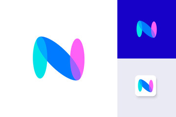 letter n logo design vector template