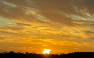Sunset weather clouds and natural forest