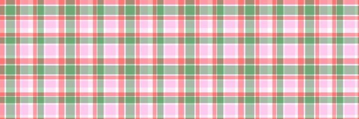 Festive christmas green, pink, and red gingham plaid pattern, ideal for backgrounds, fabric prints, or holiday digital designs. Seamless tartan texture.