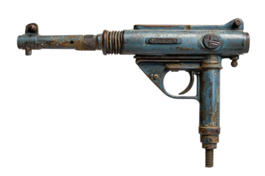 Automotive grease gun isolated on transparent background