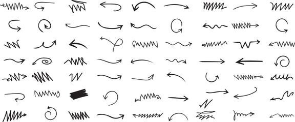  Doddle arrow set, collection of hand drawn arrows, set arrow vector illustration collection