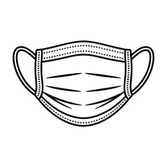 Safety Mask coloring page line art