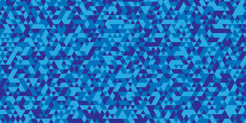 Abstract geometric wall tile and metal cube background triangle wallpaper. Seamless geometric pattern low polygon backdrop background. Blue diamond overlap polygonal background.	