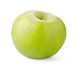 One ripe green apple isolated on white