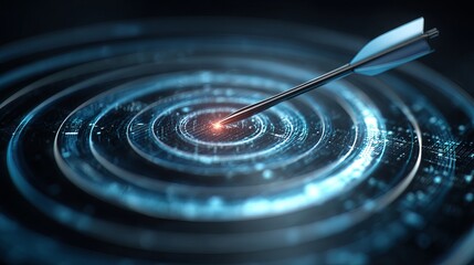 Hit your mark with this modern arrow striking the bullseye, a powerful symbol of targeting success and achieving goals in business, marketing, and strategy