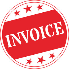 Red Circular Invoice Stamp Vector Design
