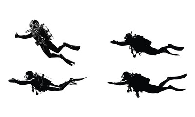 Scuba divers in water, swimming and giving a thumbs up signal