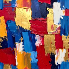 Abstract Thick Oil Paint Brush Strokes Seamless Pattern. Textured artistic repeat background.