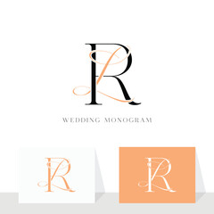 Elegant RL LR wedding monogram logo design