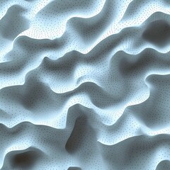 Fototapeta premium An abstract, flowing, textured surface with a pattern of small dots, illuminated with soft, ethereal light, creating a sense of depth and movement.