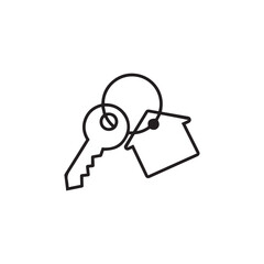 Keychain Icon | Security Key Outline | Home & Car Key Line Art