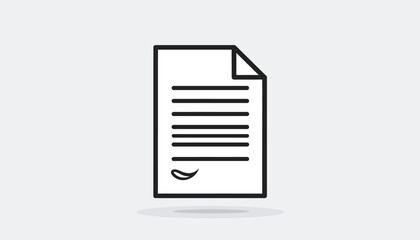 Icon of a document with lines of text and a signature at the bottom.