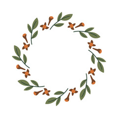 Christmas floral wreath with holly, mistletoe, spruce branches isolated on white background. Vector holiday illustration. New year decoration.