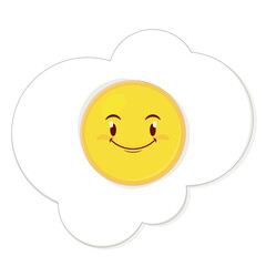 egg fried smile face cartoon cute
