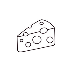 block of cheese wedge holes slice cheesy food swiss gouda emmental delicious emoji symbol sign icon vector illustration isolated flat