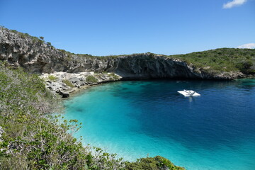 Dean's Blue Hole on Long Island, Bahamas, Caribbean
