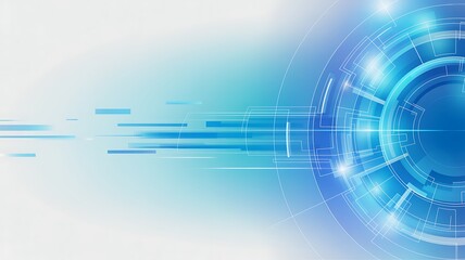 Abstract background featuring geometric shapes and light effects in blue hues