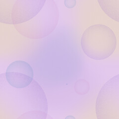 Abstract seamless pattern with soap bubbles in delicate,muted rainbow colors with a retro grainy texture from the 80s and 90s on acid pink background. Hand drawn illustrations for backgrounds