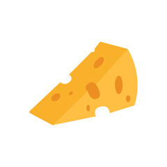 block of cheese wedge holes slice cheesy food swiss gouda emmental delicious emoji symbol sign icon vector illustration isolated flat