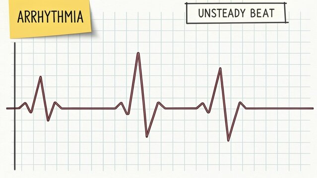 Irregular heartbeat line illustrating cardiac arrhythmia
