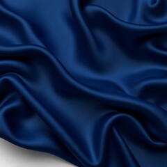 Smooth Navy Blue Silk Fabric with Elegant Flowing Waves Soft Sheen Luxury Material Texture