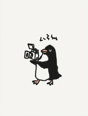 Penguin Vlogger with a Camera