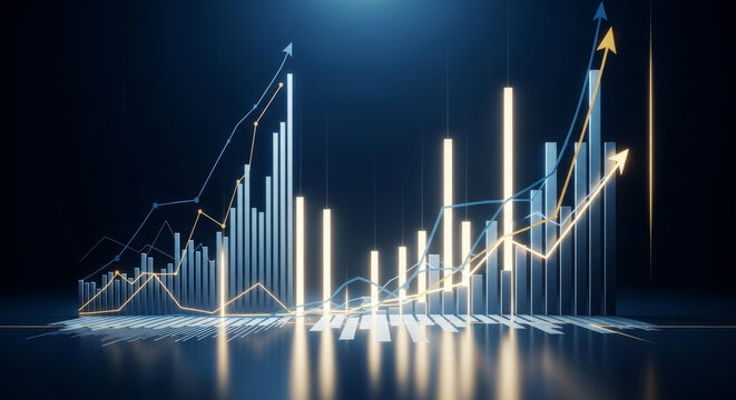 Dynamic Line Chart Showing Economic Growth and Trend Analysis