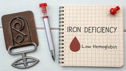 Medical Notebook and Pen Examining Iron Deficiency