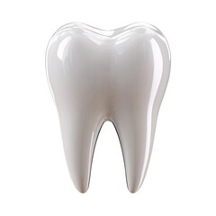 Gleaming, white, realistic molar. 3D render on black background