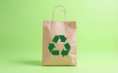 Eco-friendly bag with a recycle symbol, perfect for promoting sustainability and green living. High quality