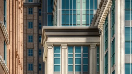 Fototapeta premium Diverse Architectural Styles in a Vibrant Urban Cityscape