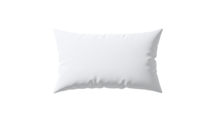 Blank white rectangular pillow mockup, soft and comfortable bedding item for sleep and relaxation, for bedroom decor and textile design, isolated on transparent background