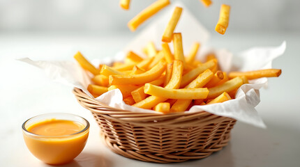 French fries with cheese sauce 
