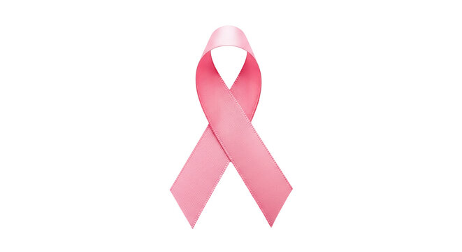 Pink ribbon, a powerful symbol of breast cancer awareness, representing hope, strength, and the global fight for a cure and support, isolated on transparent background