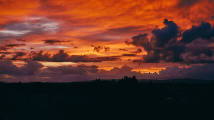 sunset over the mountains