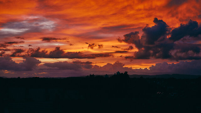 sunset over the mountains