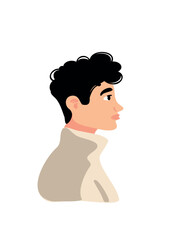 side view portrait of young man