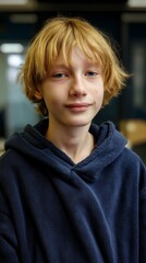 Casual outdoor portrait of teenage boy