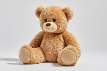 Obraz premium Soft stuffed bear with stitched features, studio-lit product photograph
