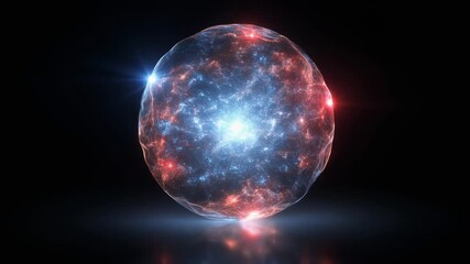 Stunning glowing energy sphere in deep space, perfect for science and technology themes - Powered by Adobe