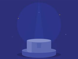 Podium stand with spotlight and dot details on dark background