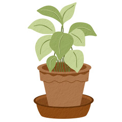 Plants digital sticker, cute sticker, scrapbook sticker, bullet journal sticker, planner sticker.