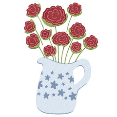 Flower vase vintage digital sticker, cute sticker, scrapbook sticker, bullet journal sticker, planner sticker.