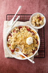 Plum crumble with cream cheese