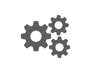 Fototapeta premium Illustration of three gray gears interlocked representing mechanics and engineering concepts and processes