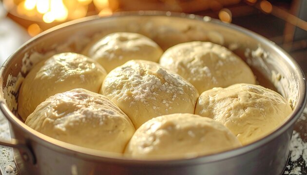 Rosnące ciasto drożdżowe bułeczki - domowe pieczenie