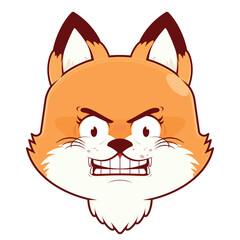 fox angry face cartoon cute